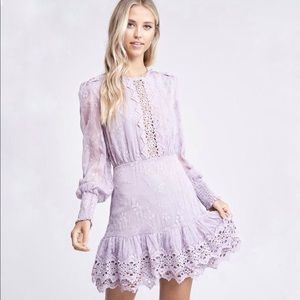NWT Bitsy Stoneking Lavender Embroidered Dress
